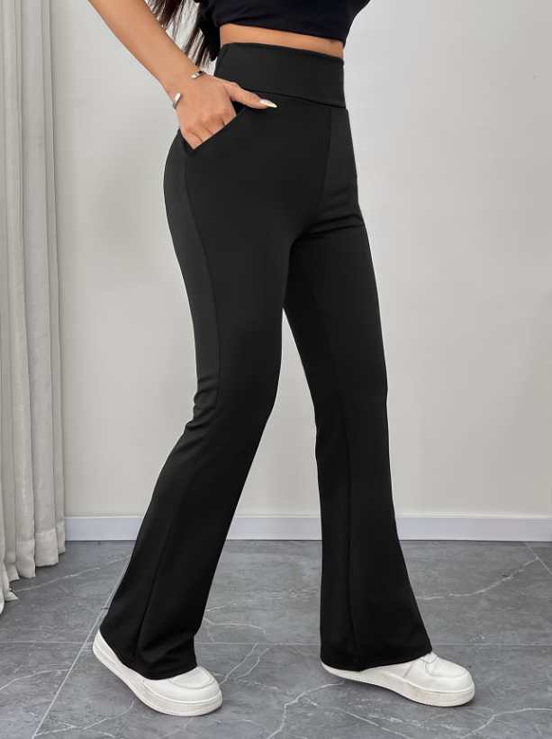 Womens High Waisted Micro Flare Pants - Image 3