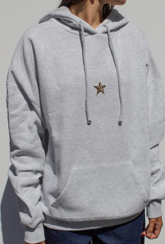 The Anais Leopard Print Star Patch Fleece Hooded Sweatshirt – La Rose Couture Tops & Blouses