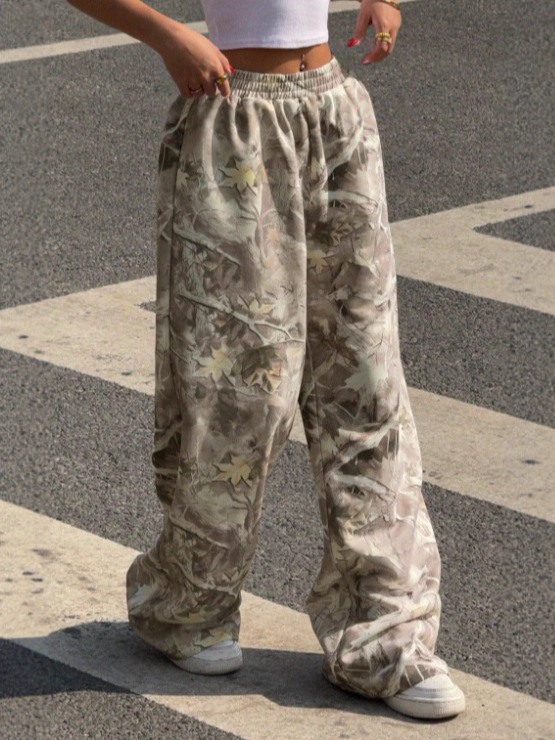 Printed Slim Wide-Leg Pants - Image 5