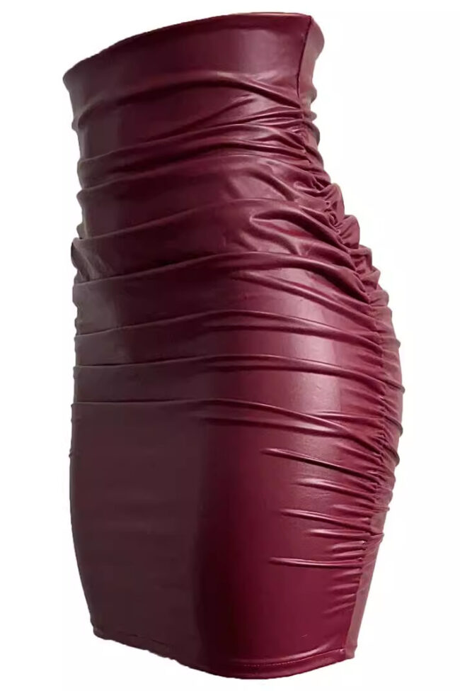 The Iris Pu Leather Bodycon Skirt Detail – La Rose Couture Trousers & Skirts