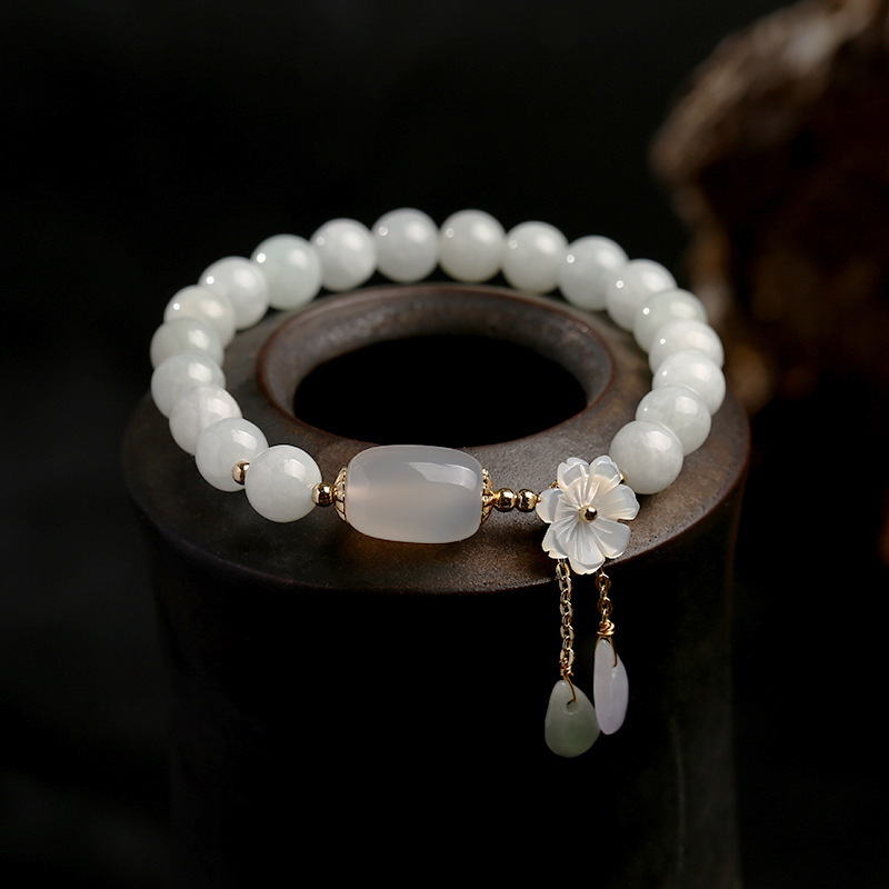 Natural jade bracelet 14k package gold