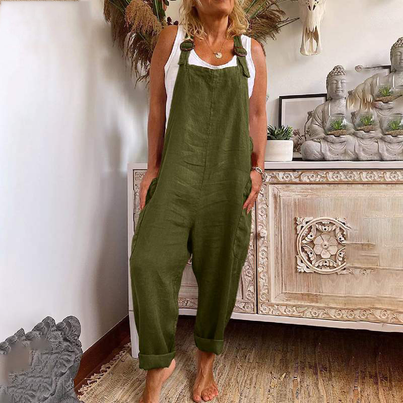 Womens Adjustable Wide-Leg Jumpsuit