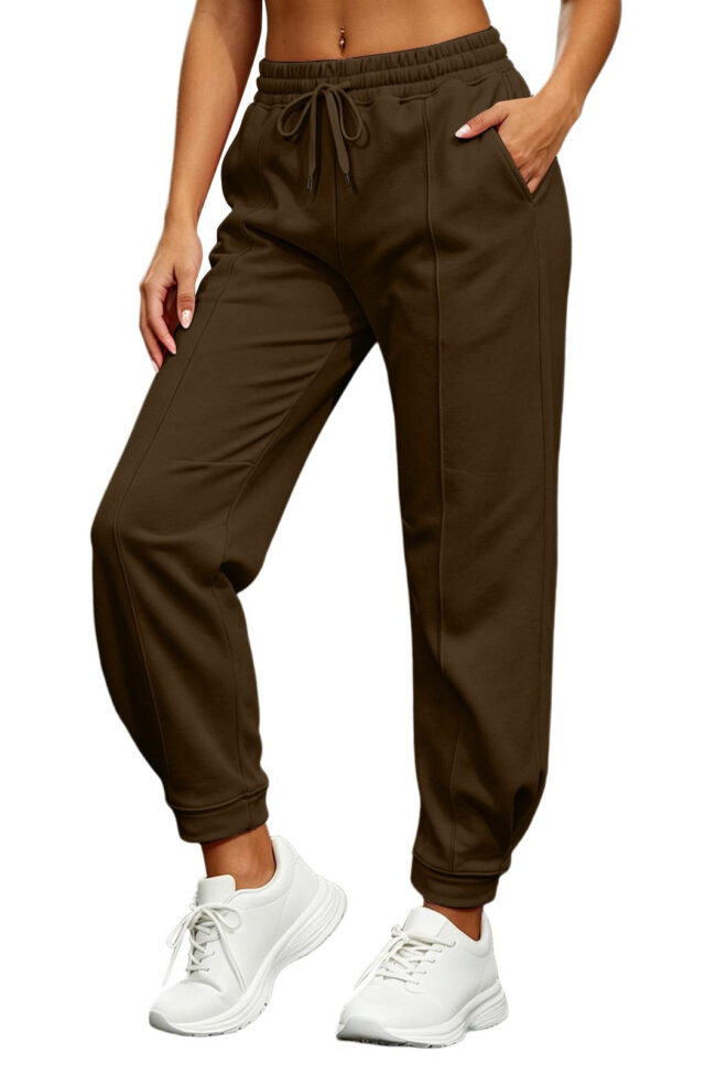 The Sylvie Fleece Lined Sweatpants Casual Joggers Drawstring Pants Detail – La Rose Couture Trousers & Skirts