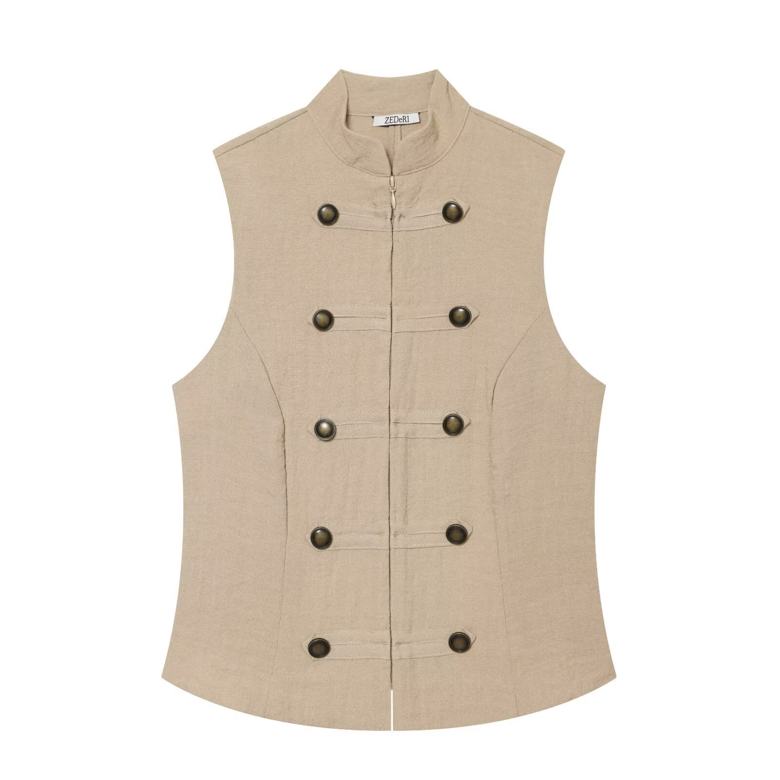Sleeveless Double-Breasted Shirt - Image 2