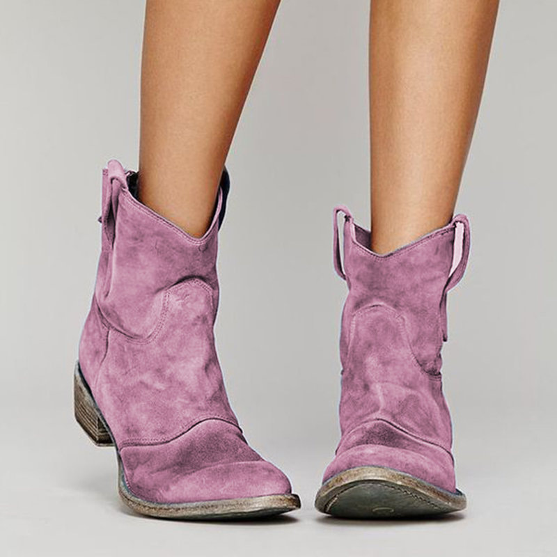 Women's Suede Flat Martin Boots Plus Size Warm Ankle Boots - Image 2