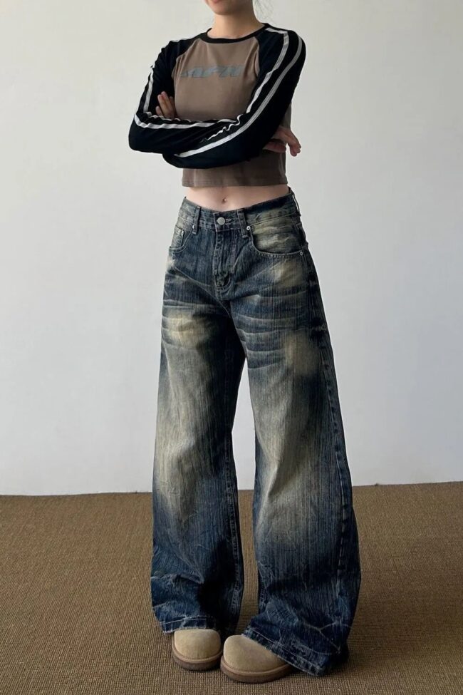 The Rosalie High Waist Wide Leg Jeans Detail – La Rose Couture Trousers & Skirts