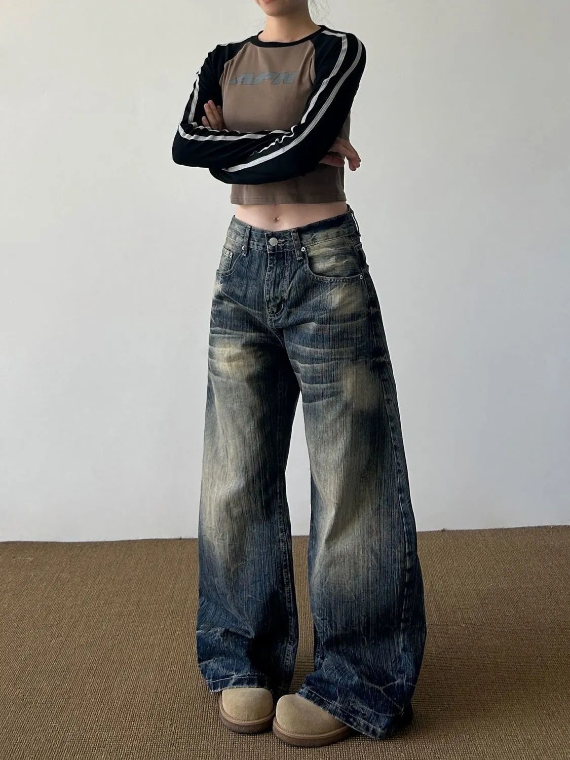 Womens High Waist Wide Leg Jeans - Image 2