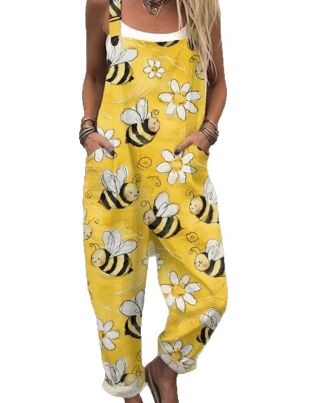 The Iris Summer Digital Printing Button Suspenders Casual Pants Detail – La Rose Couture Trousers & Skirts