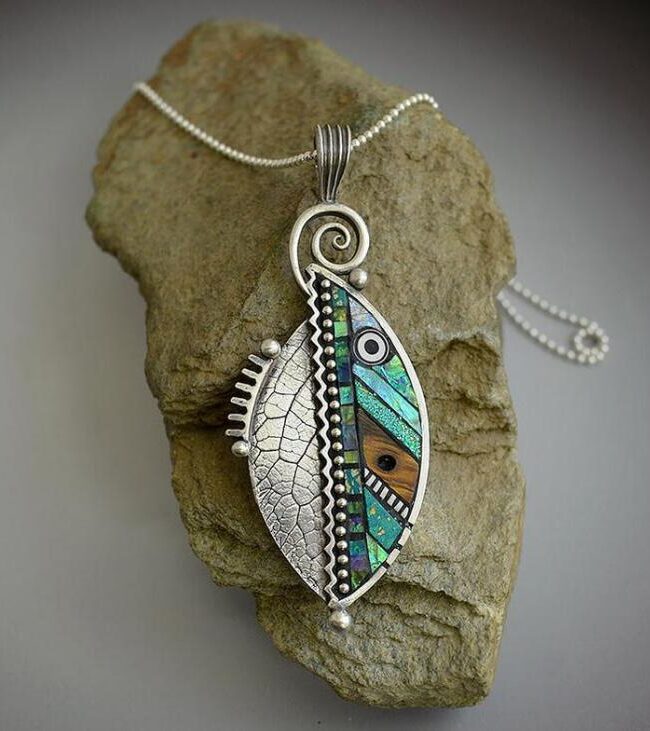 The Oceane Abstract Leaf Design Silver Plated Jewelry Set Detail – La Rose Couture Jewellery & Accessories