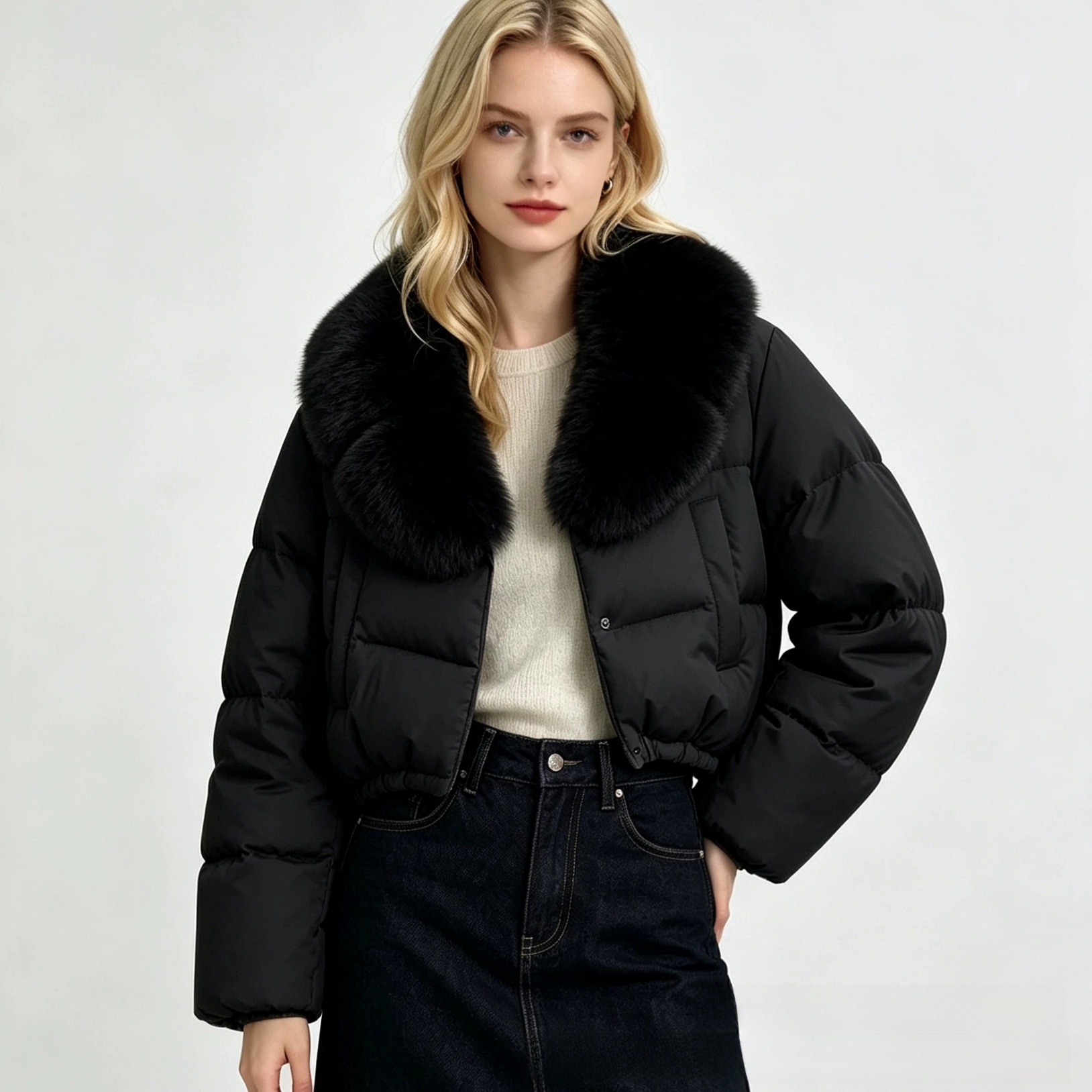 women's short stylish warm down jacket - Image 3