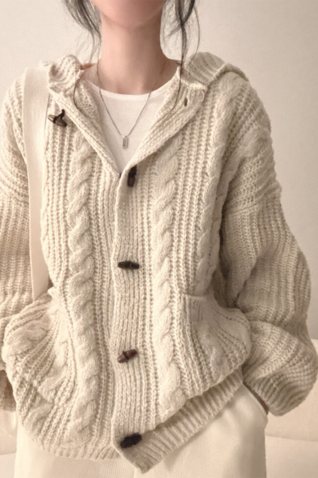 The Angele Plaid Hooded Sweater Coat – La Rose Couture Coats & Jackets