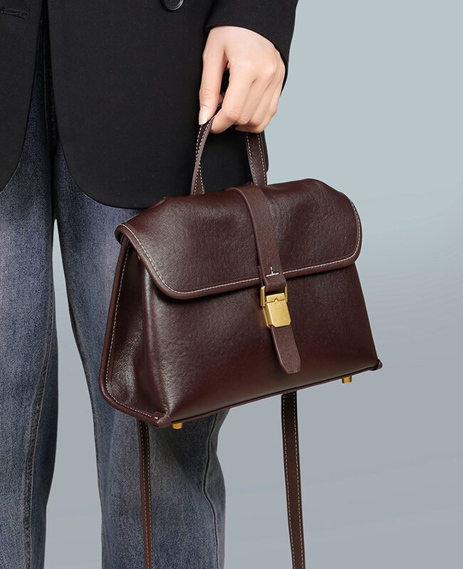 The Iris Leather Messenger Crossbody Bag – La Rose Couture Handbags & Clutches