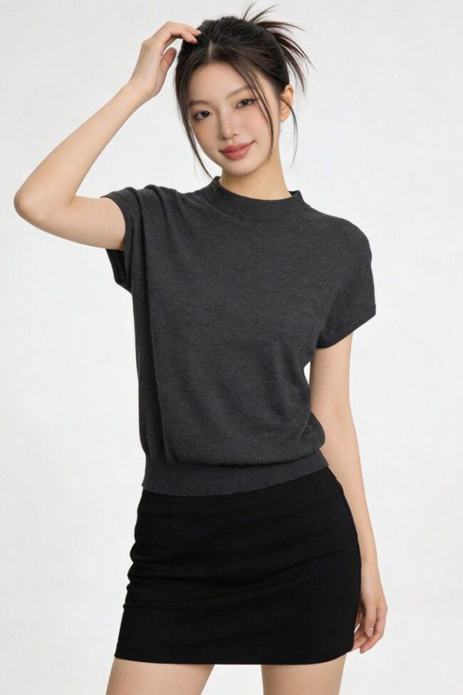 The Audrey Half Turtleneck Knit T Shirt – La Rose Couture Tops & Blouses