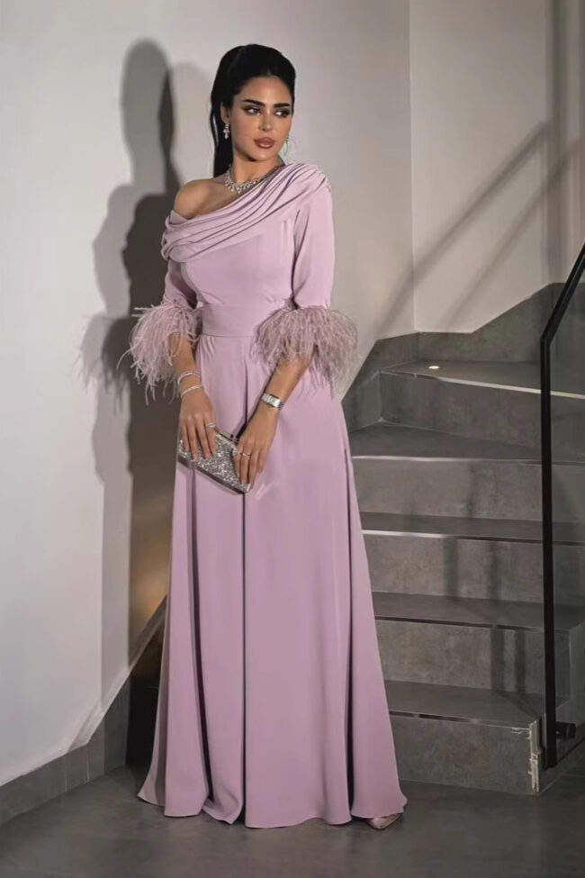 The Clarisse Feather Stitching Loose Jumpsuit Detail – La Rose Couture Dresses & Gowns