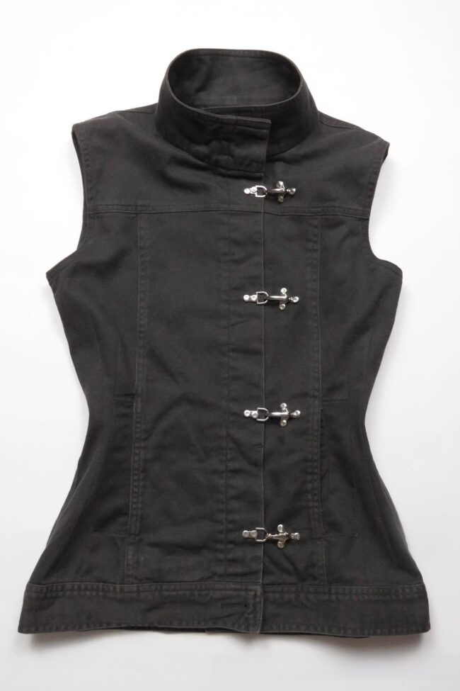 The Leonie Denim Vest Detail – La Rose Couture Coats & Jackets