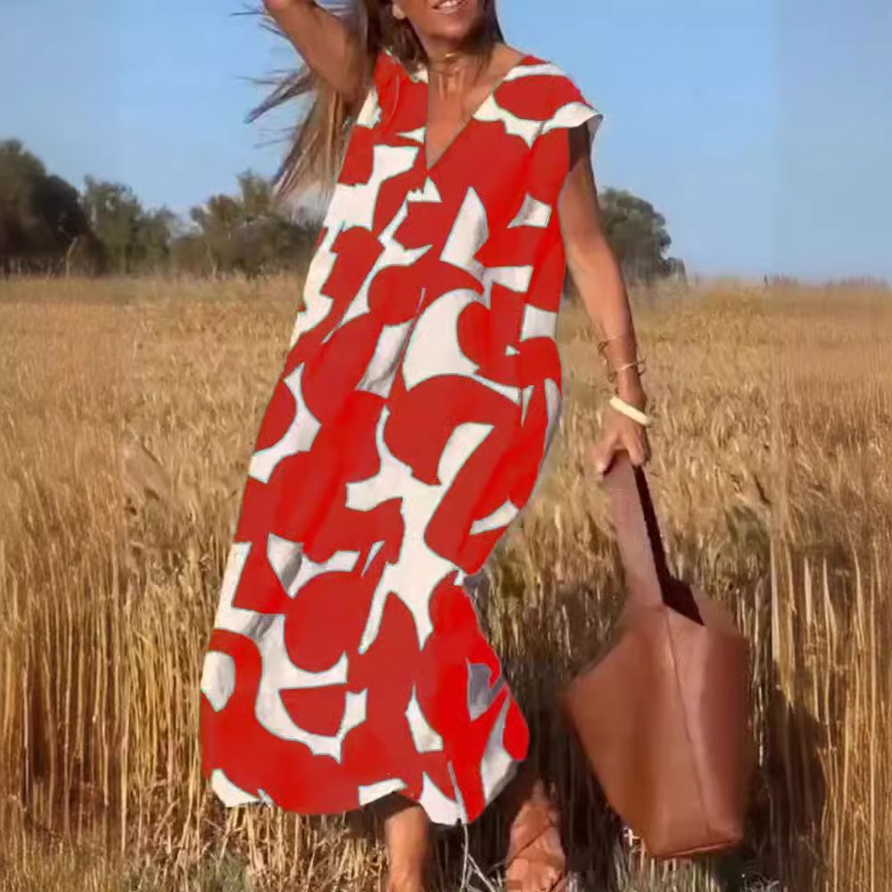 Fashion V-neck long dress for women - Image 4