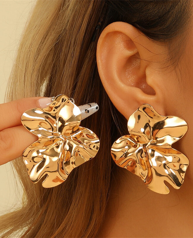 The Clothilde Lava Fold Texture Stud Earrings – La Rose Couture Jewellery & Accessories