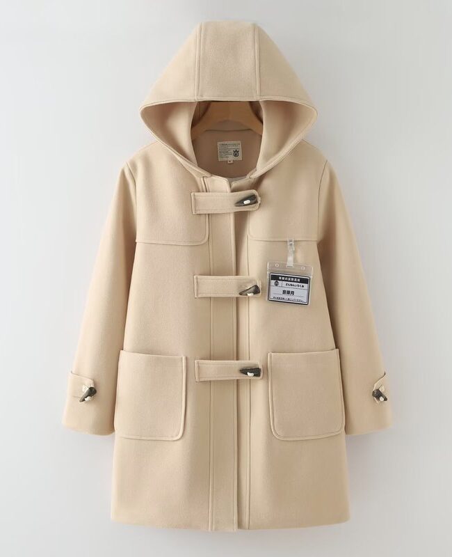The Sixtine Hooded Mid Length Lapel Woolen Coat – La Rose Couture Coats & Jackets