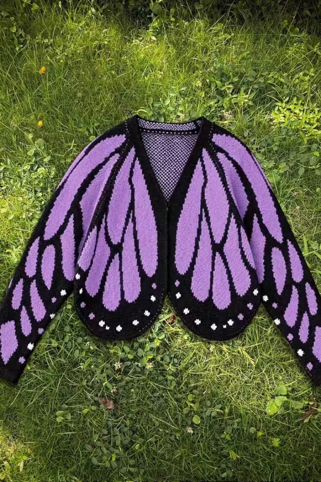 The Nina Butterfly Batwing Sleeve Knit Cardigan Detail – La Rose Couture Coats & Jackets