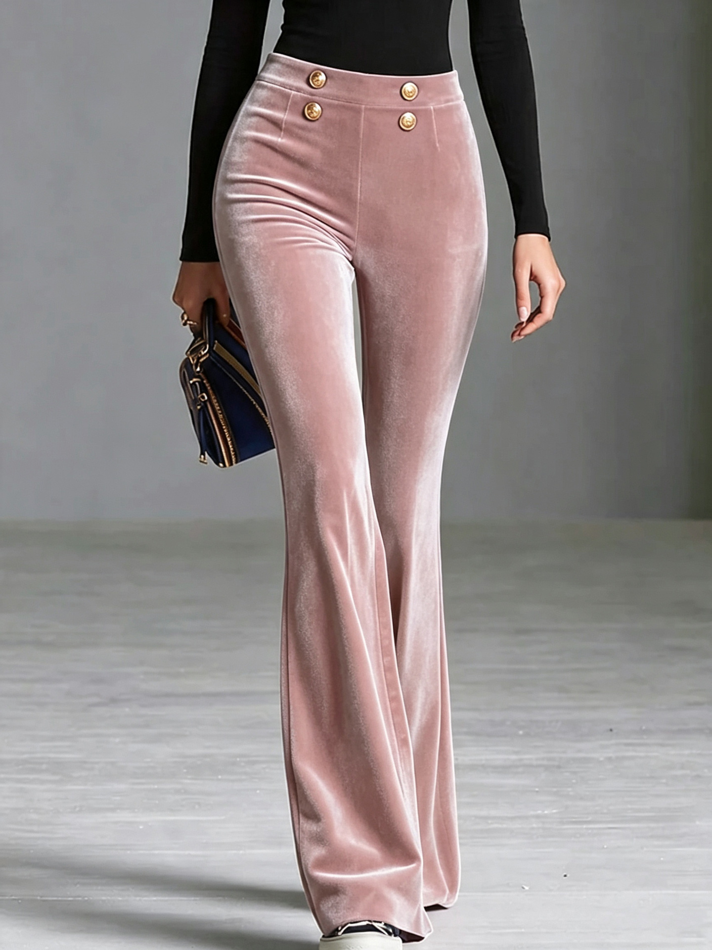 Velvet HighWaisted Flared Trousers - Image 3