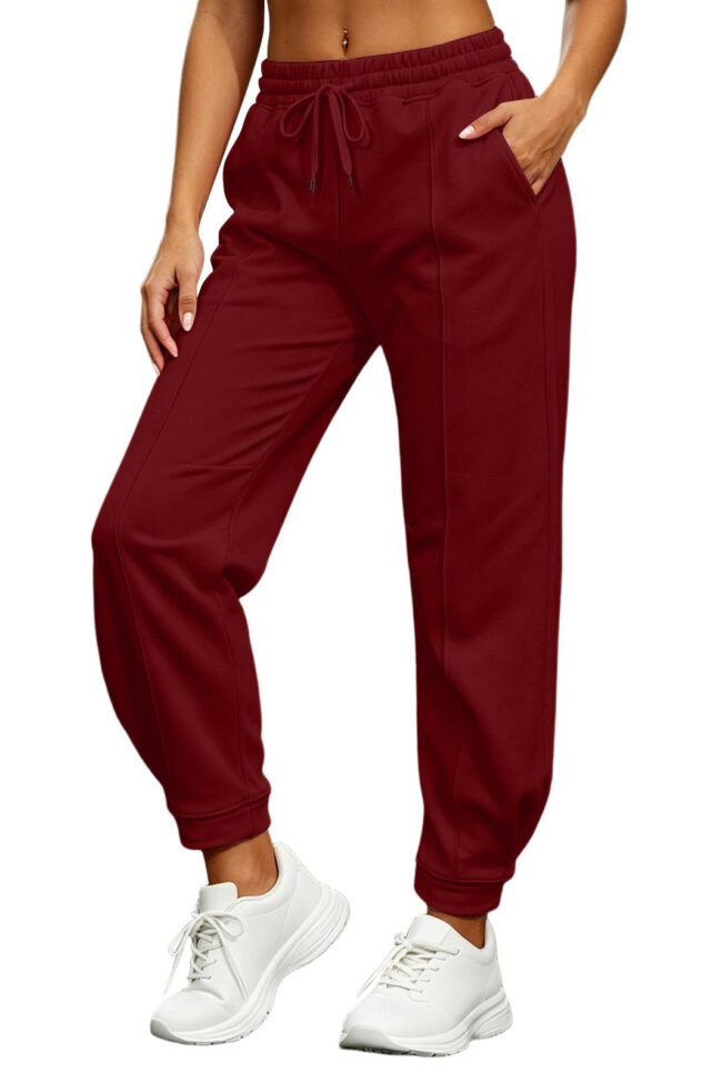 The Sylvie Fleece Lined Sweatpants Casual Joggers Drawstring Pants – La Rose Couture Trousers & Skirts