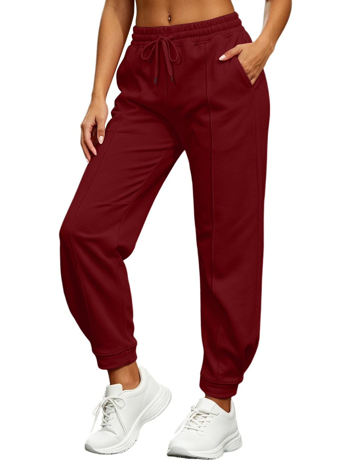Women Fleece Lined Sweatpants Casual Joggers Drawstring Pants