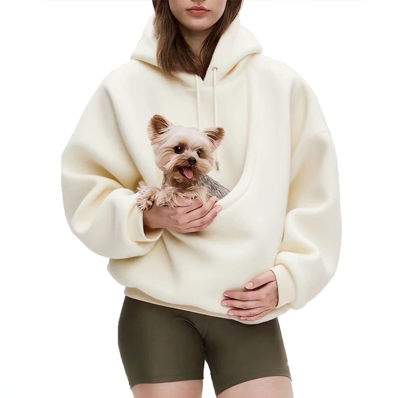Women's Solid Hoodie with Kangaroo Pocket - Image 5