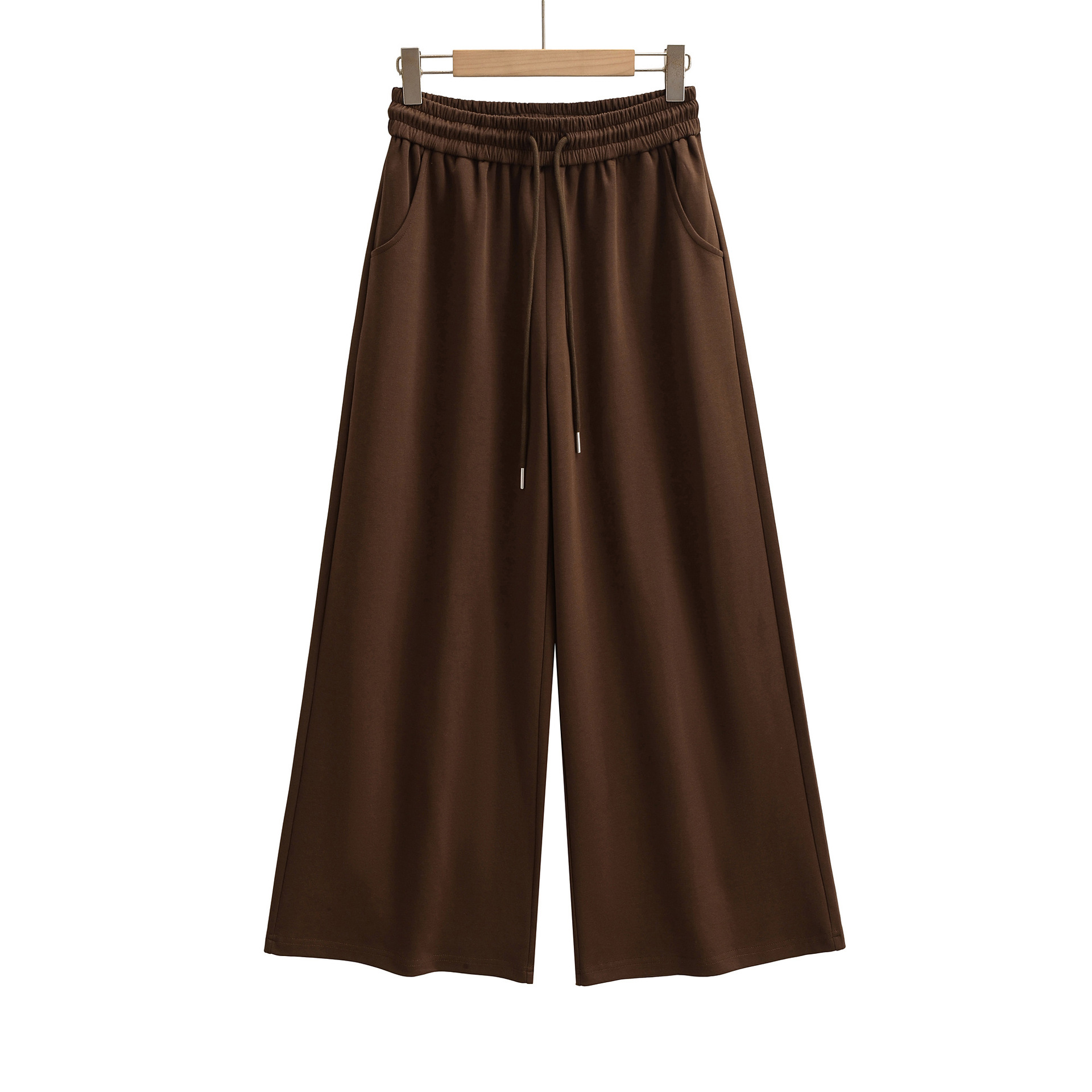 Drawstring Elastic Waist Straight Pants for Women - Image 4