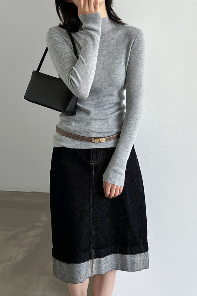 The Penelope Half High Collar Knitted Sweater Detail – La Rose Couture Coats & Jackets