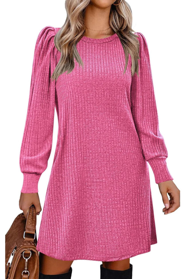 The Maelys Round Neck Puff Sleeve Mid Length Dress Detail – La Rose Couture Dresses & Gowns