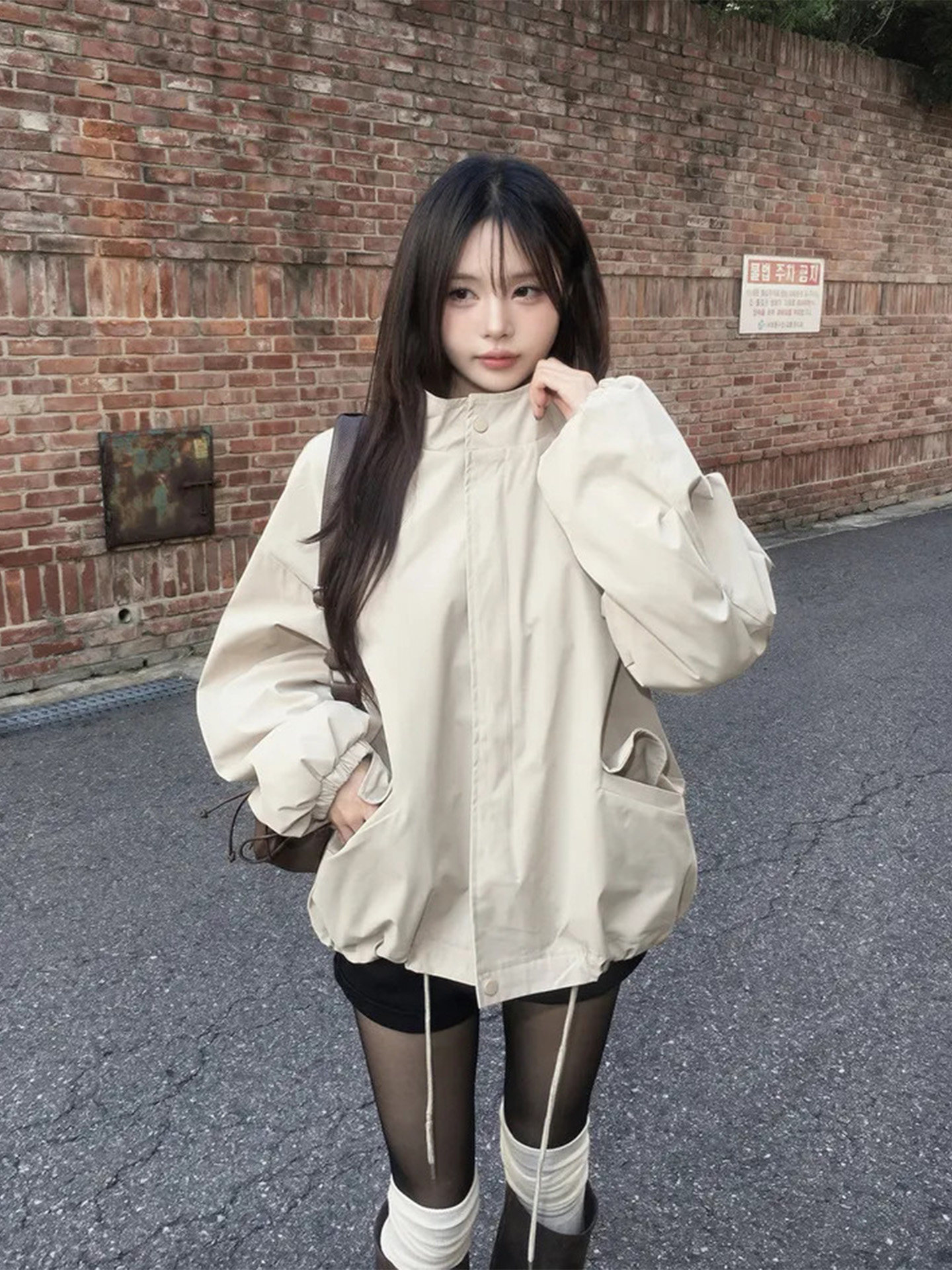 Women's Retro Stand Collar Short Trench Coat Jacket - Image 3