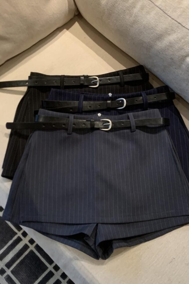 The Rosalie Retro High Waist Pleated Skirt with Belt Detail – La Rose Couture Trousers & Skirts
