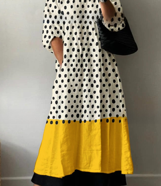 The Daphne Loose Vneck Long Sleeve Print Dress – La Rose Couture Dresses & Gowns