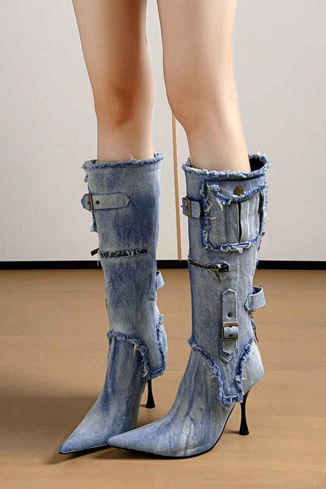 The Violette Vintage Buckle Boots Detail – La Rose Couture Shoes & Footwear