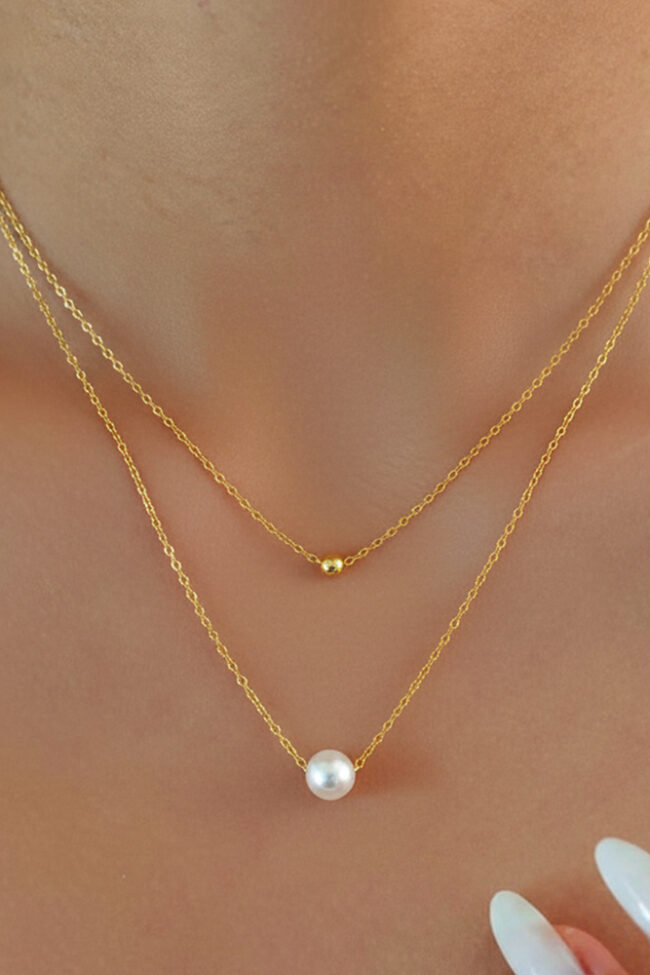 Double Layer Imitation Pearl Necklace – La Rose Couture Jewellery & Accessories
