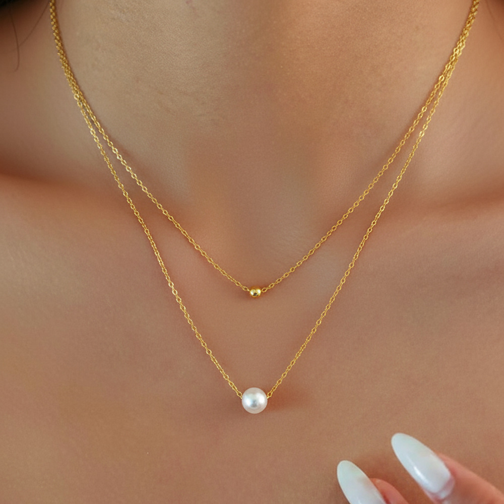 Double Layer Imitation Pearl Necklace