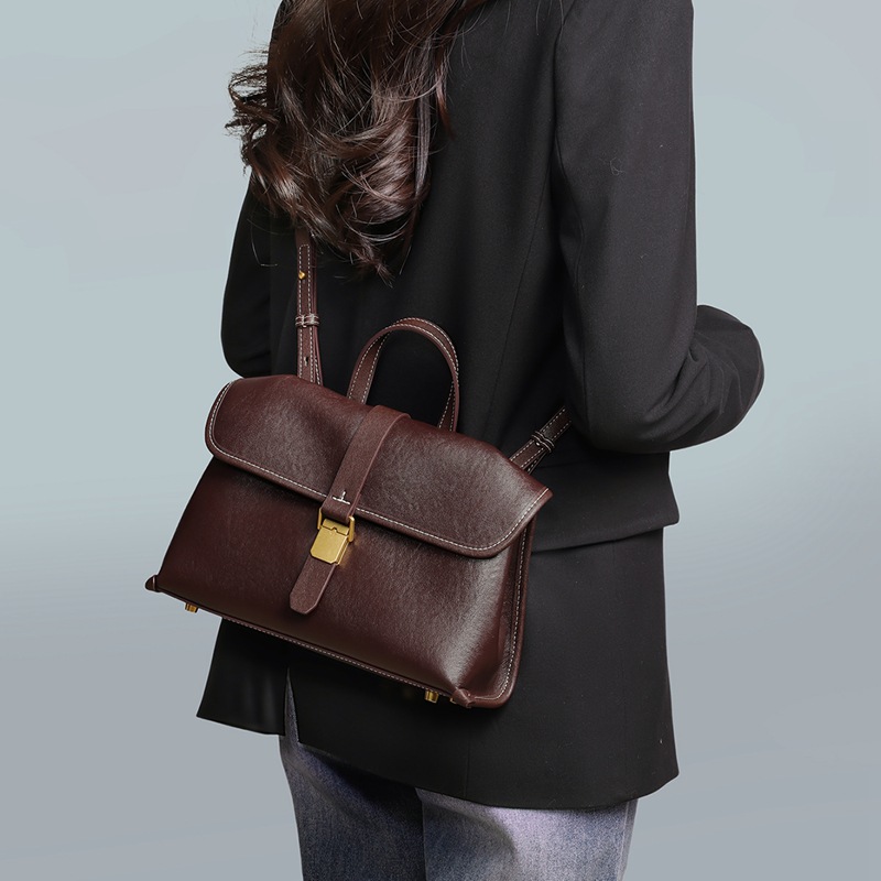 Leather Women Messenger Crossbody Bag - Image 4