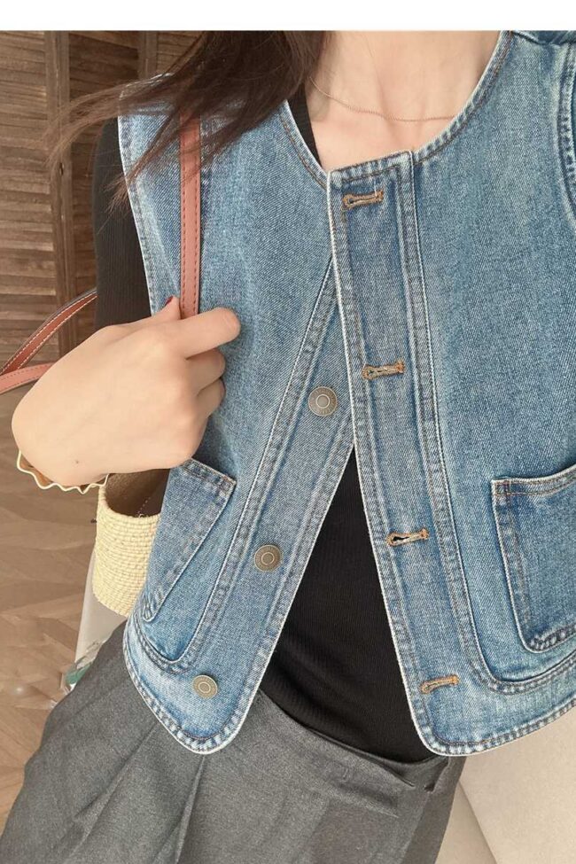The Ariane Casual Denim Jacket Cardigan Detail – La Rose Couture Coats & Jackets