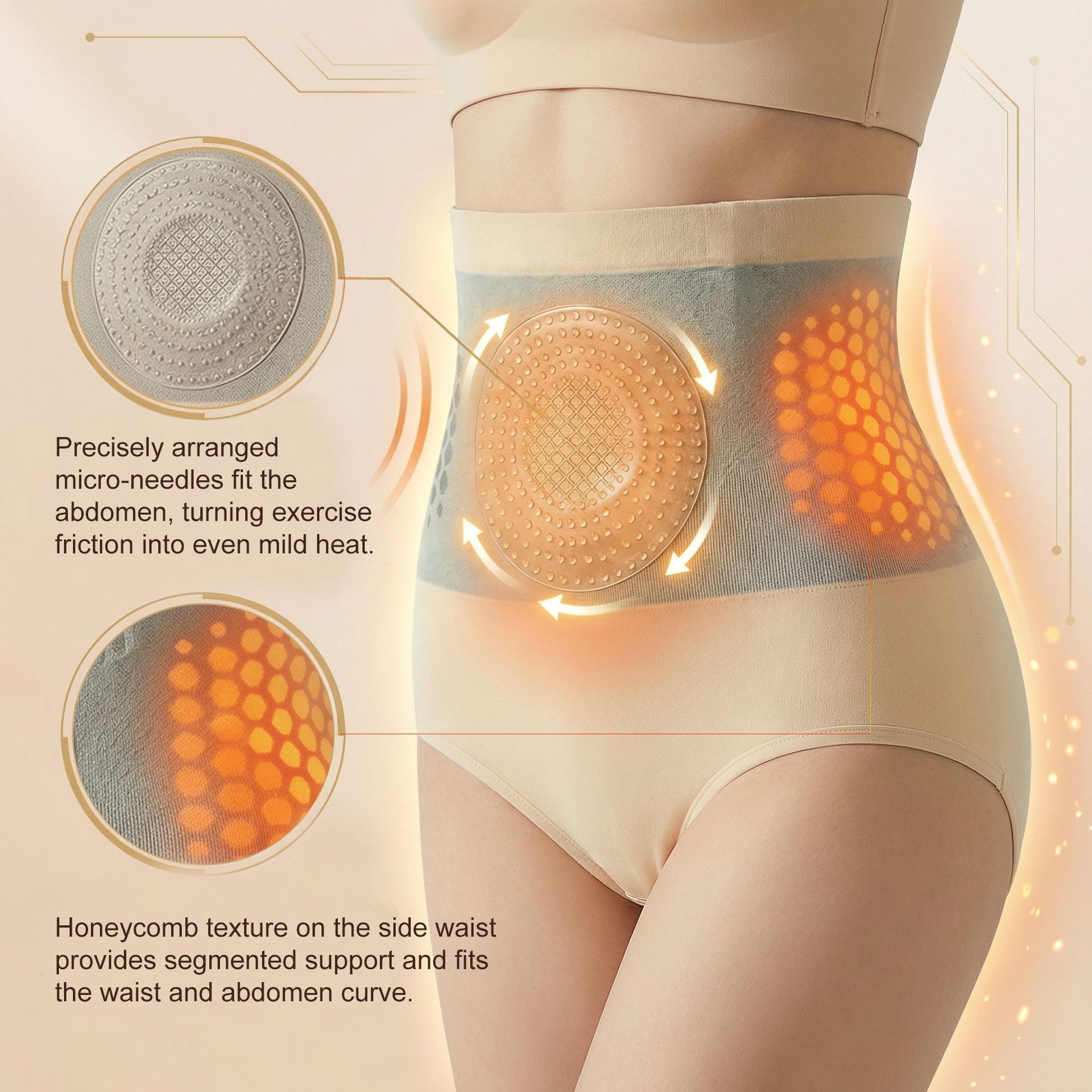 Women's Seamless Honeycomb High-Waisted Tummy Control Thong Panty - Image 4
