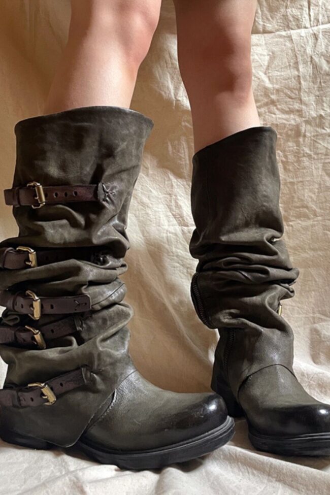 The Marine Vintage Belt Buckle Western Boots Detail – La Rose Couture Shoes & Footwear