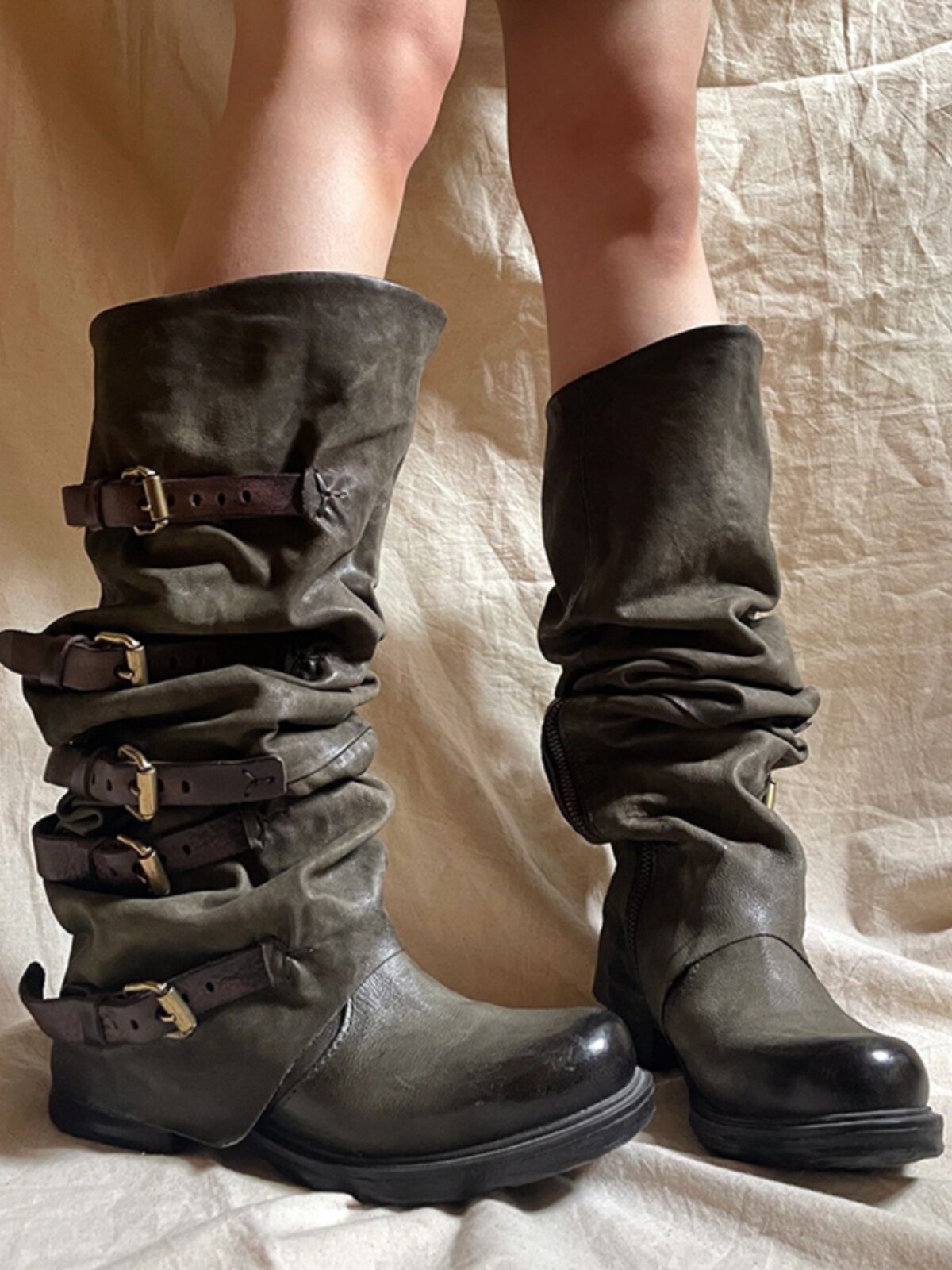 Vintage Belt Buckle Western Boots - Image 4