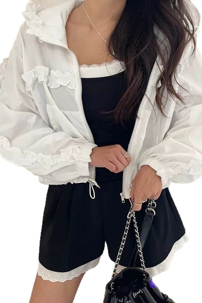 The Clemence Hooded Jacket Detail – La Rose Couture Coats & Jackets