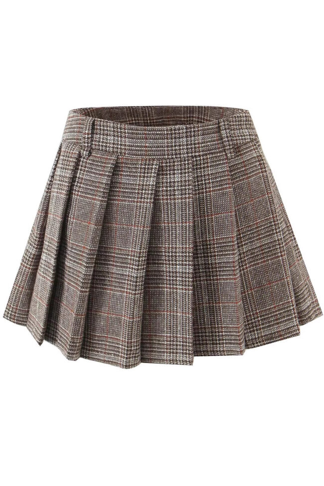 The Genevieve Pleated Skirt Plaid Anti Running Detail – La Rose Couture Trousers & Skirts