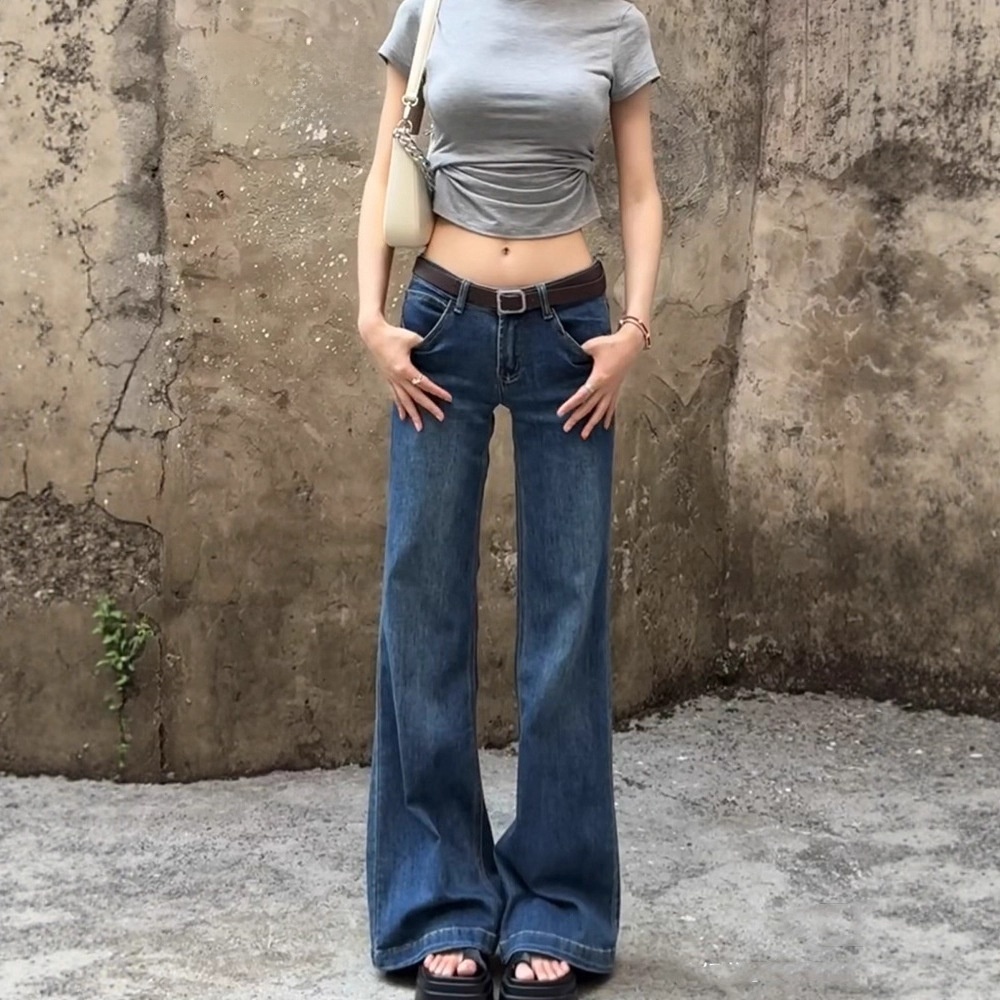 Womens Retro Flared Stretch Jeans - Image 2