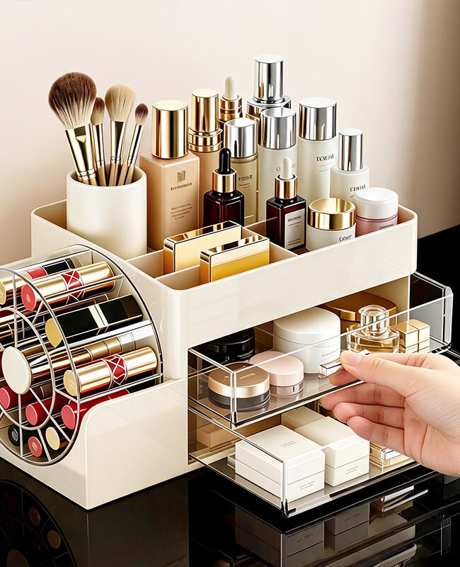 The Tiphaine Multi Layer Cosmetic Storage Box Detail – La Rose Couture Handbags & Clutches