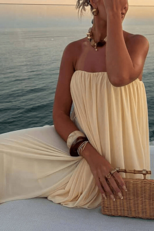 The Sabine Chiffon Pleated Dress Detail – La Rose Couture Dresses & Gowns