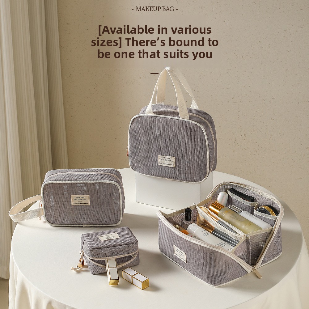Net fabric wash and storage bag for women