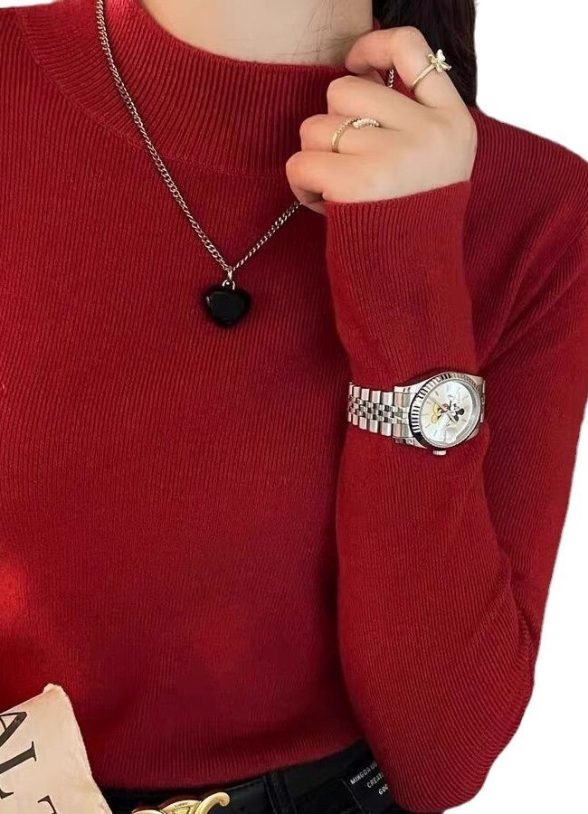 The Lucile Half Turtleneck Slim Fit Sweater Detail – La Rose Couture Coats & Jackets