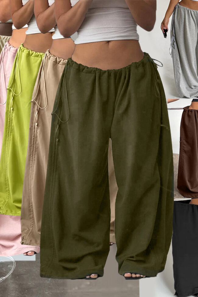 The Cecile Casual Drawstring Loose Wide Leg Pants – La Rose Couture Trousers & Skirts