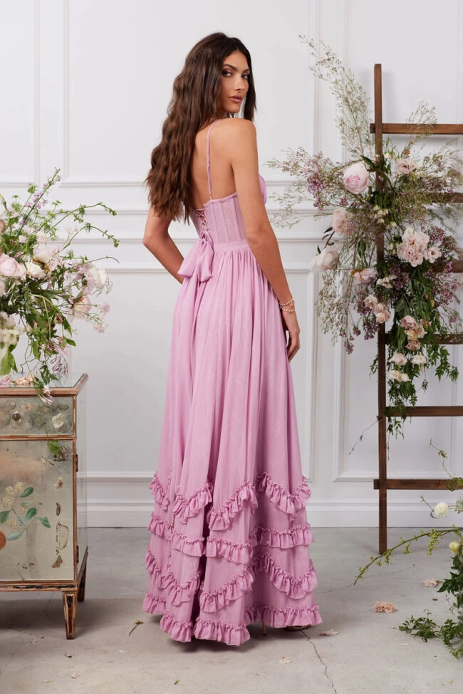 The Madeleine Summer Sleeveless V Neck Dress Detail – La Rose Couture Dresses & Gowns